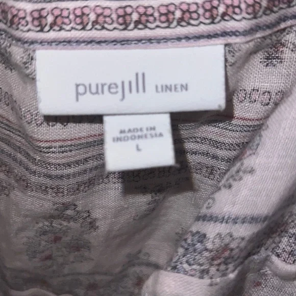 J.Jill Pure Jill Linen mauve paisley boho dress. Large - Picture 6 of 7